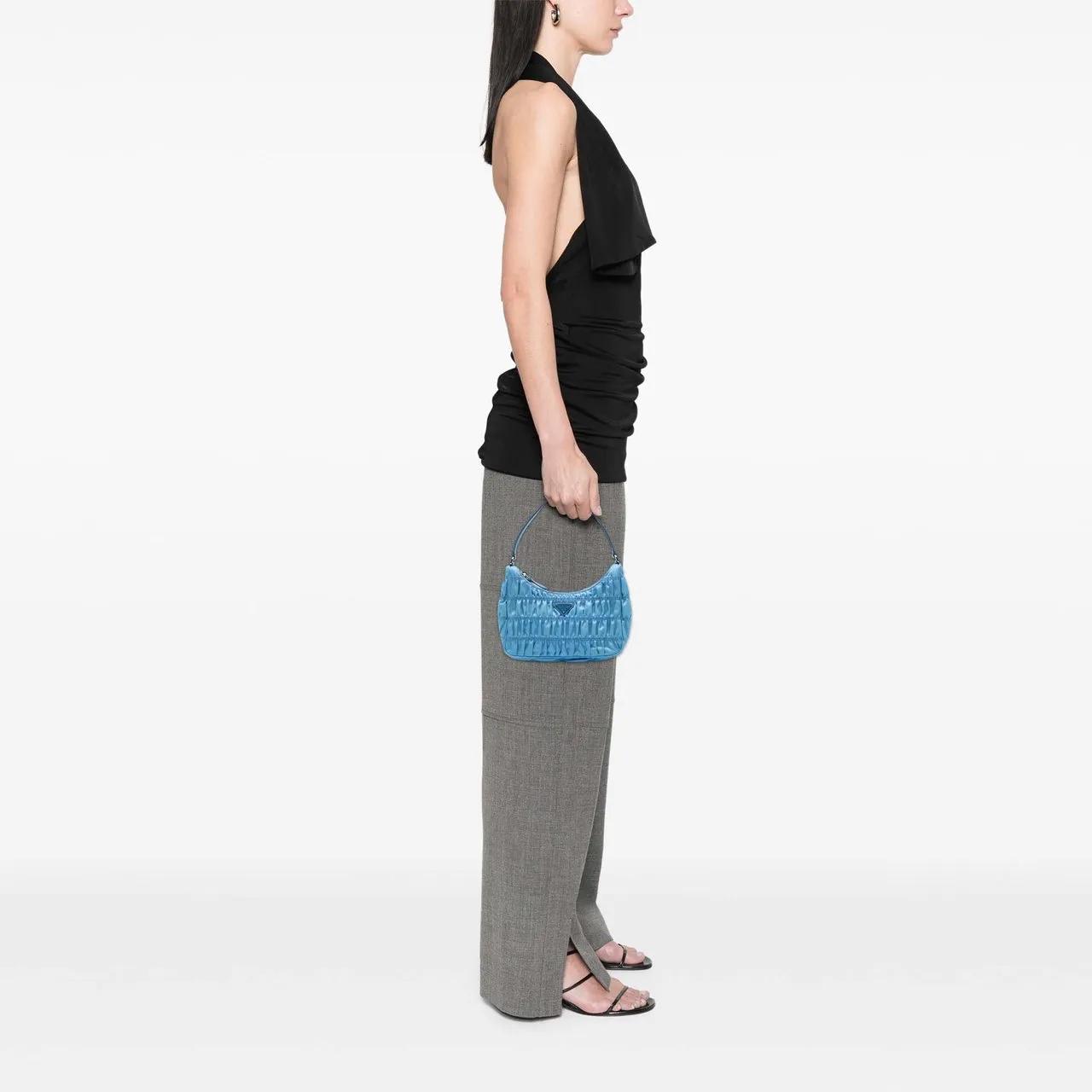 Thumbnail - Prada Hobo Bags - Tessuto Gaufre Re Edition Shoulder Bag - Gr. unisize - in Blau - für Damen