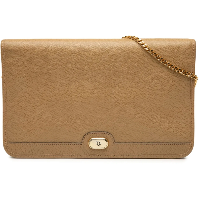 Christian Dior Schultertasche Leather Chain Crossbody braun