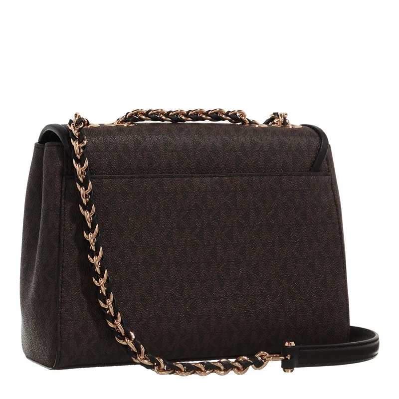 MICHAEL Michael Kors Crossbody Bag Parker Medium Convertible Chain Shoulder Brown Black(Image 4)