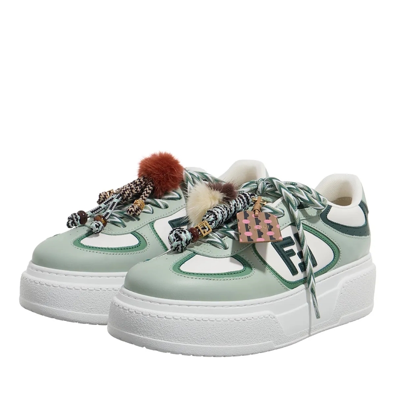 Fendi Sneaker à plateforme Match Platform Sneakers Green(Image 2)