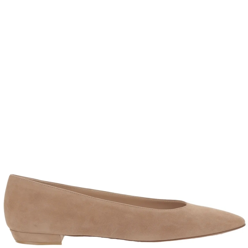 Gianvito Rossi Balletschoenen Beige Suede Ballerina Flats Neutrals