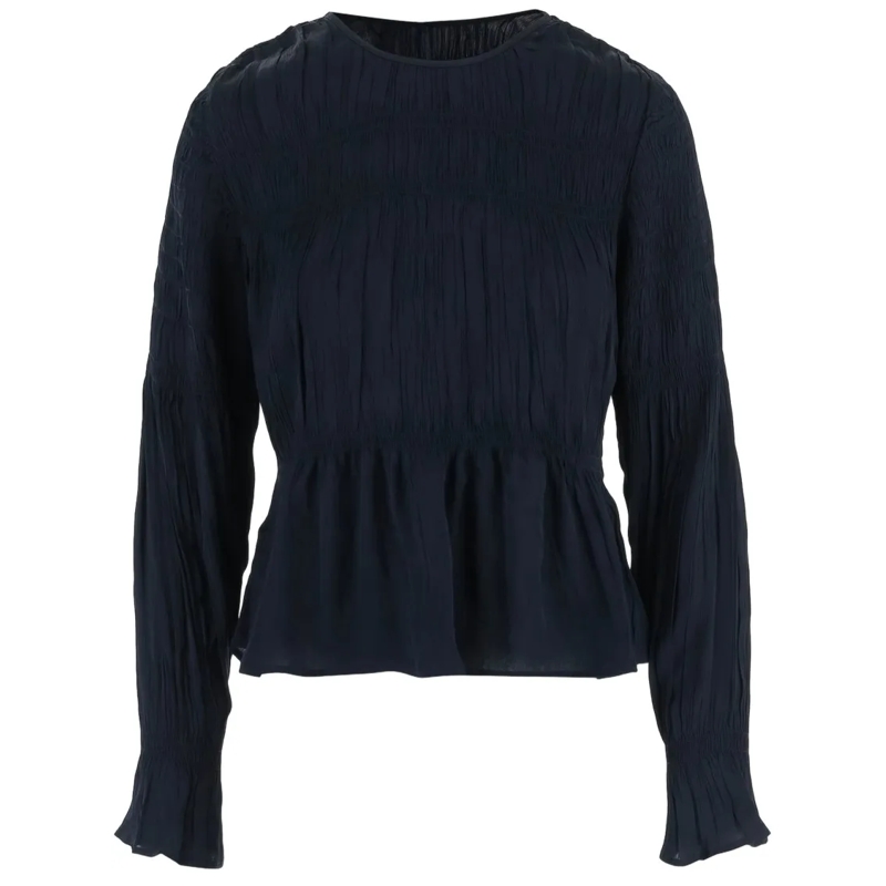 By Malene Birger Blouse Gathered Detail Blouse With Drawstring Closure Black