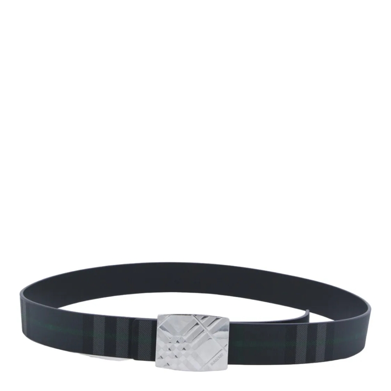 Burberry Riem Classic Black Belt With Polished Buckle And Timele Black