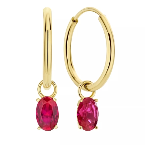 Isabel Bernard Baguette Roux 14 karat hoop earrings Gold, Red Orecchini a cerchio