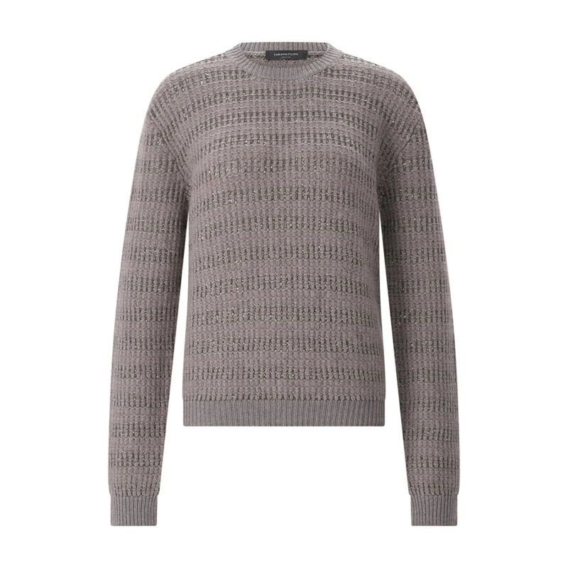 Fabiana Filippi Pullover Pullover aus Wolle-Alpaka-Mix grau