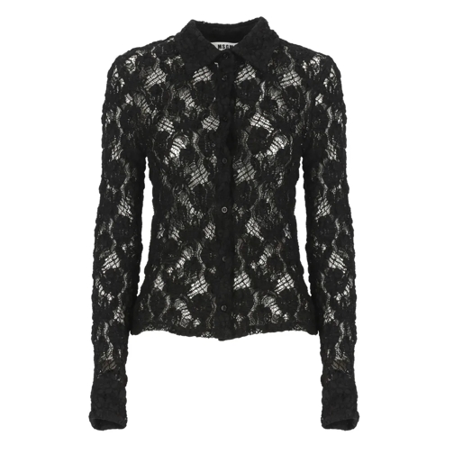 MSGM Hemden Lace Shirt Black