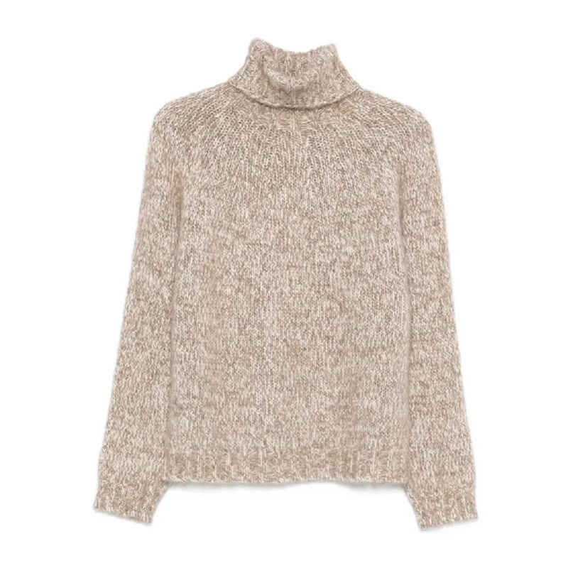 P.A.R.O.S.H. Pull à col roulé High Turtleneck Knit Sweater With Ribbed Hem And C Neutrals