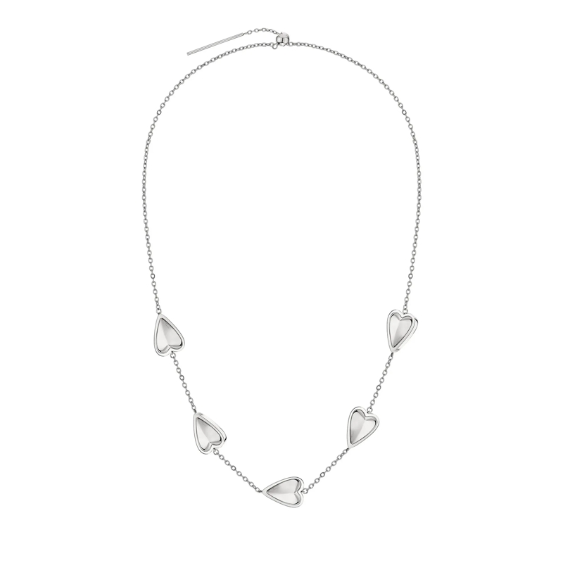 Liebeskind Berlin Mittellange Halskette Edelstahl Metal Heart silber(Image 3)