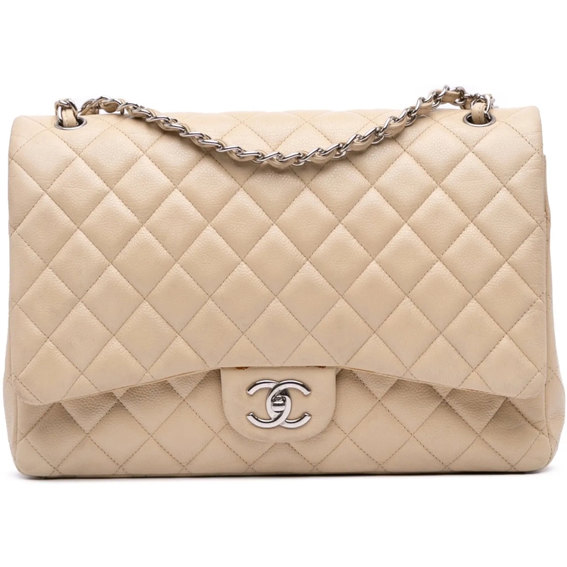 Chanel Sac à bandoulière Maxi Classic Caviar Double Flap braun