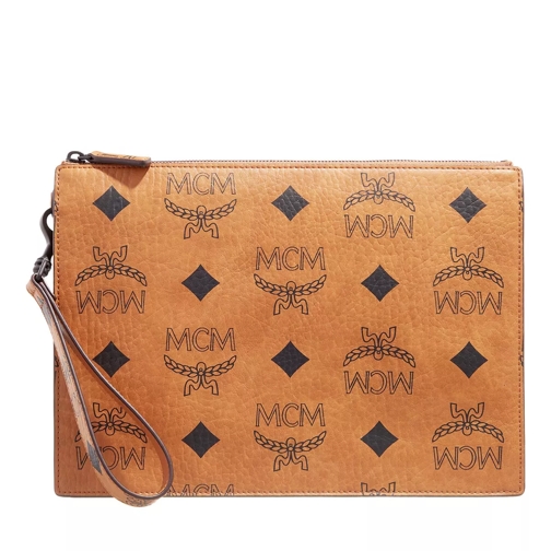 MCM Aren Pouch Medium Cognac Handväska med väskrem