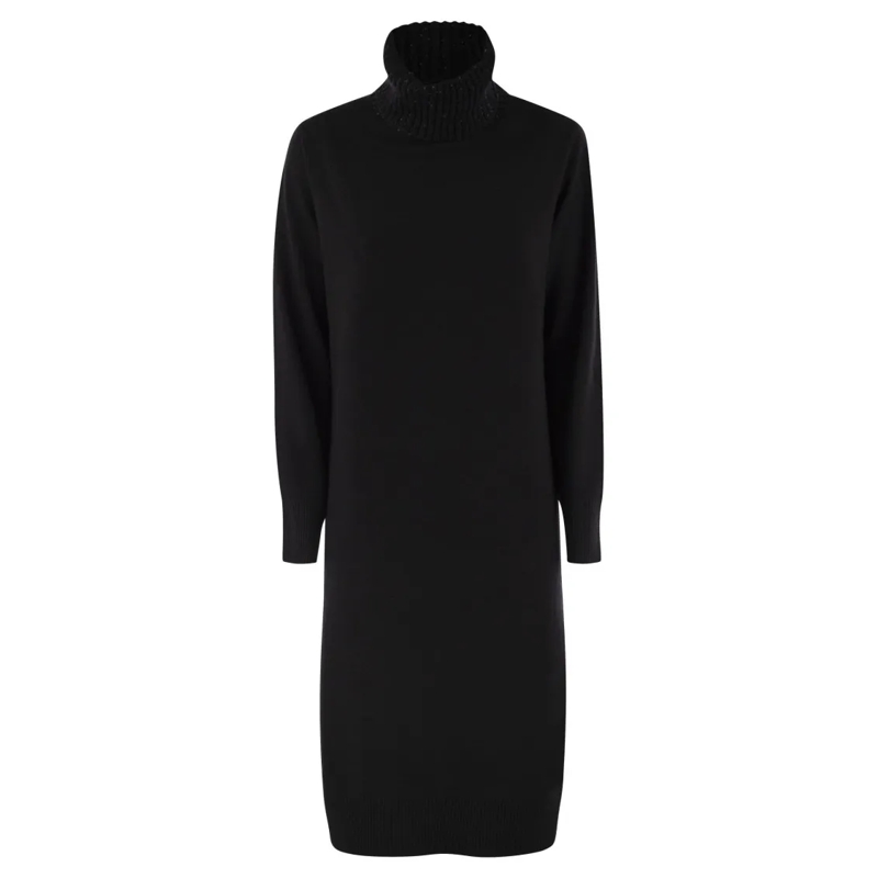 Fabiana Filippi Midi-jurk High Neck Dress With Sequins Black