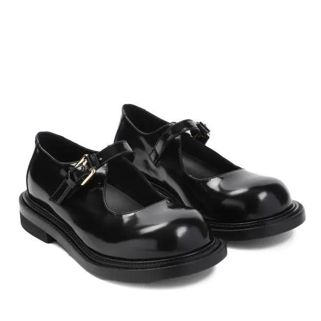 Moschino Loafers & Ballerinas - Black Leather Loafers - Gr. 38 (EU) - in Schwarz - für Damen