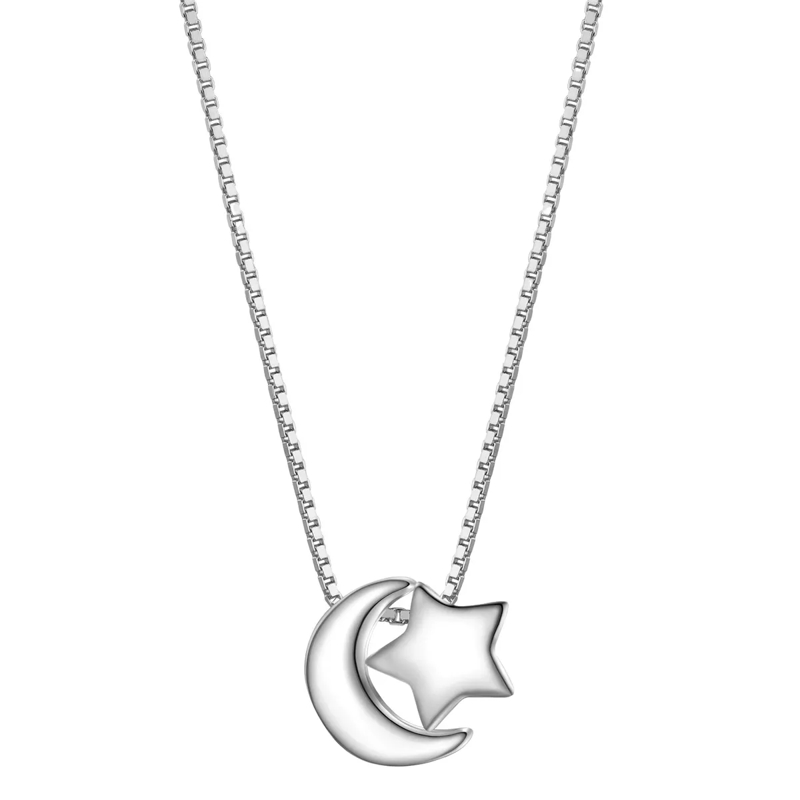 Glanzstücke München Mittellange Halskette Sterling Silber Halskette Mond/Stern silber