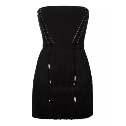 Elisabetta Franchi Bustier Mini Dress Black Robes