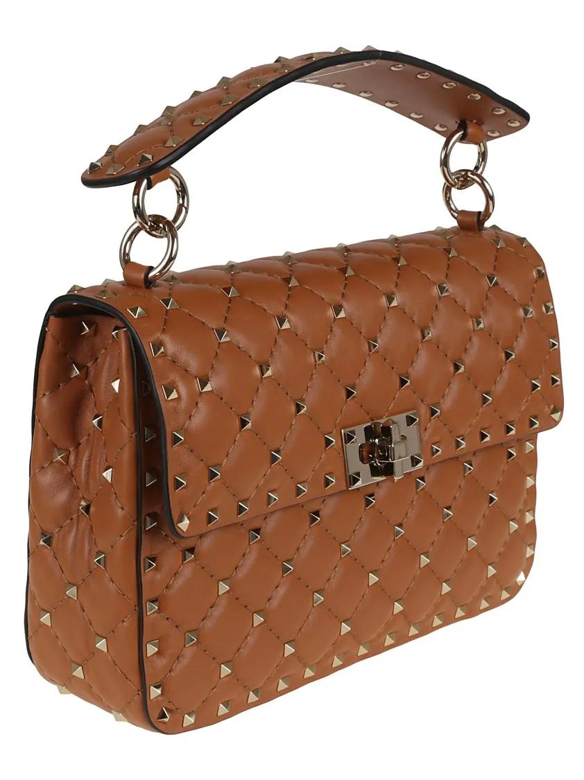 Valentino Hobo bags Rockstud Spike Leather Bag in bruin