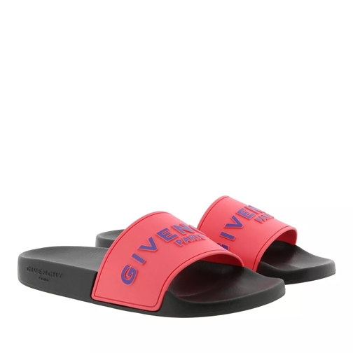 Givenchy Rubber Slide Sandals Black/Flamingo Slide