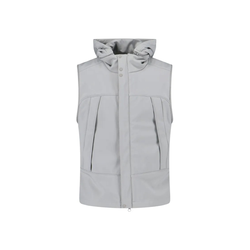 CP Company Doudoune Sleeveless Light Grey Jacket With High Collar And  Grey