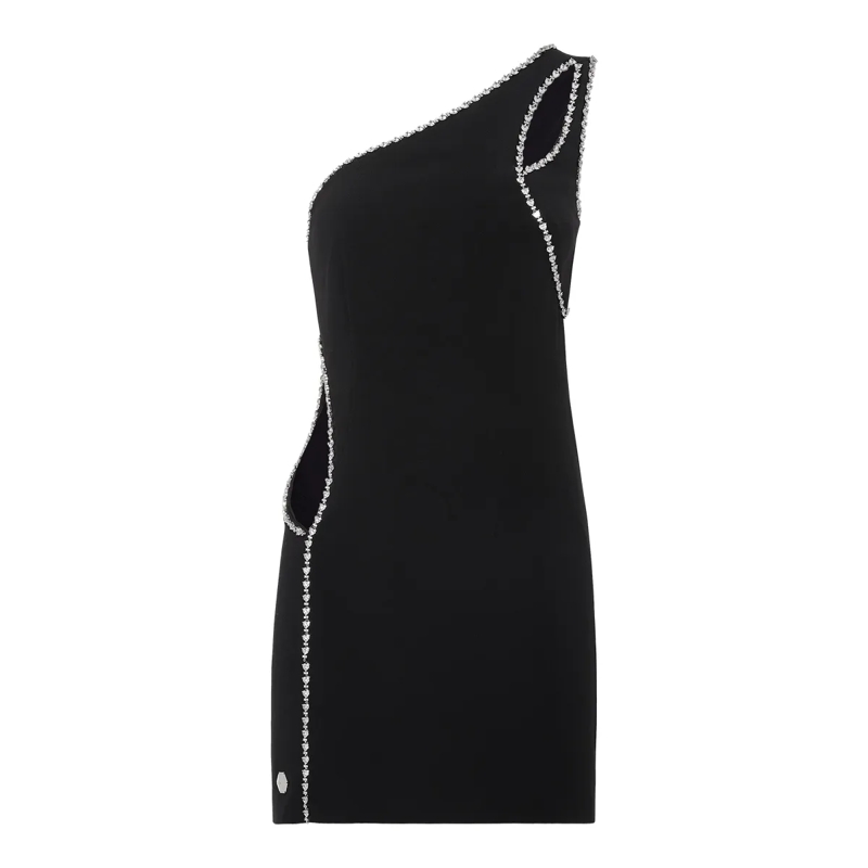 Philipp Plein Abendkleid Cocktailkleid Mit Schmucksteinen schwarz