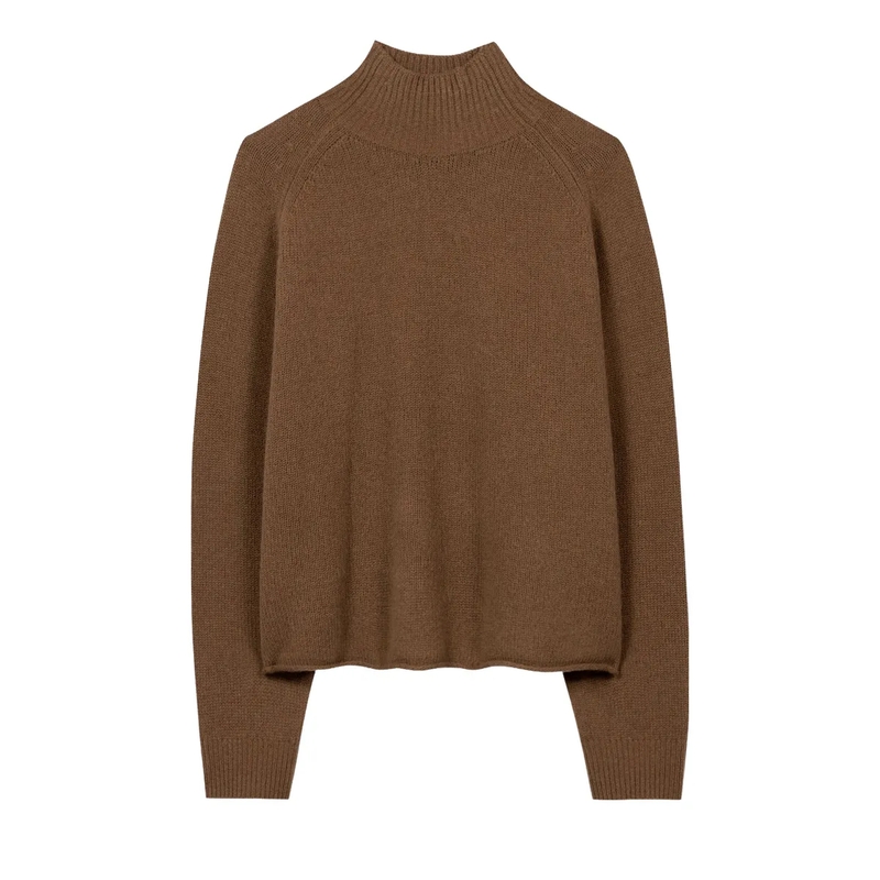 Luisa Cerano Trui met col Turtleneck aus Kaschmir-Mix caramel