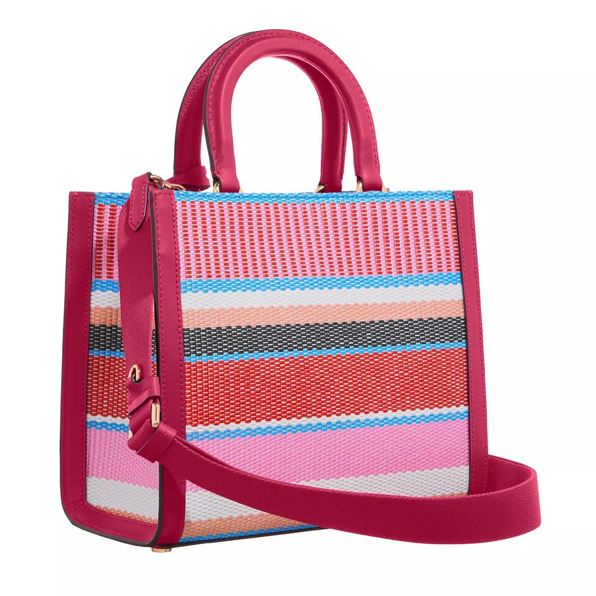 kate spade new york Shoppers & Totes Manhattan Striped Woven Straw Small Tote in meerkleurig