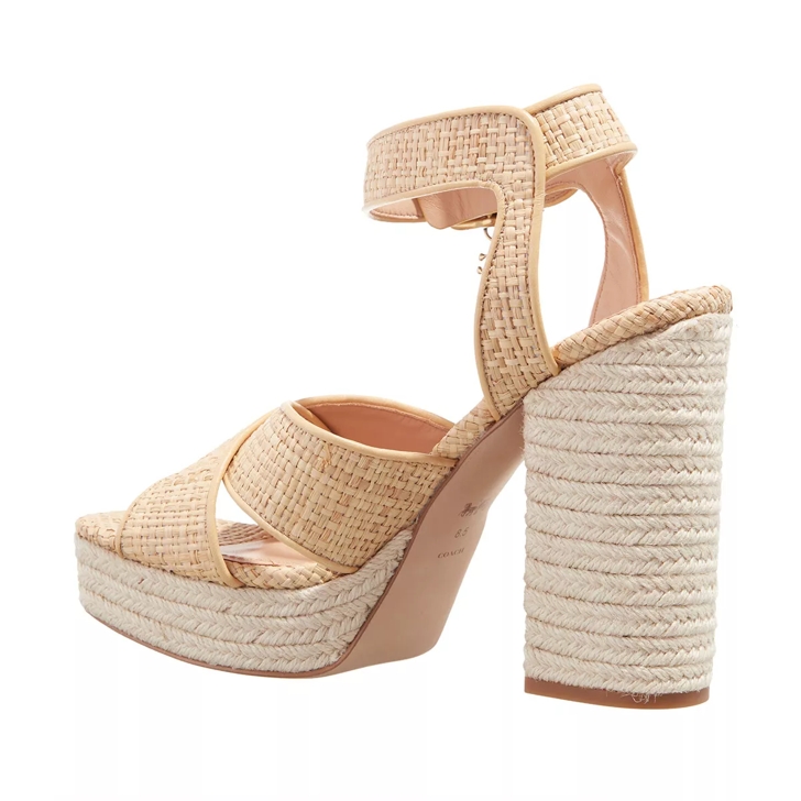 Coach Nelly Raffia Sandal Natural Sandale