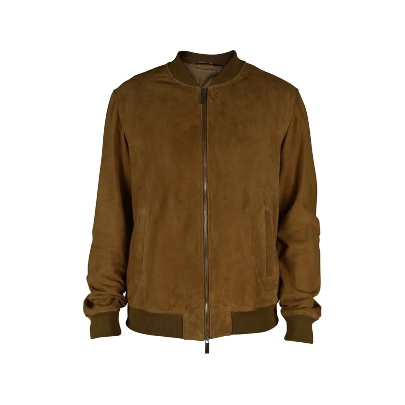 BILLIONAIRE Bomberjacke Camel Suede Bomber Jacket Black