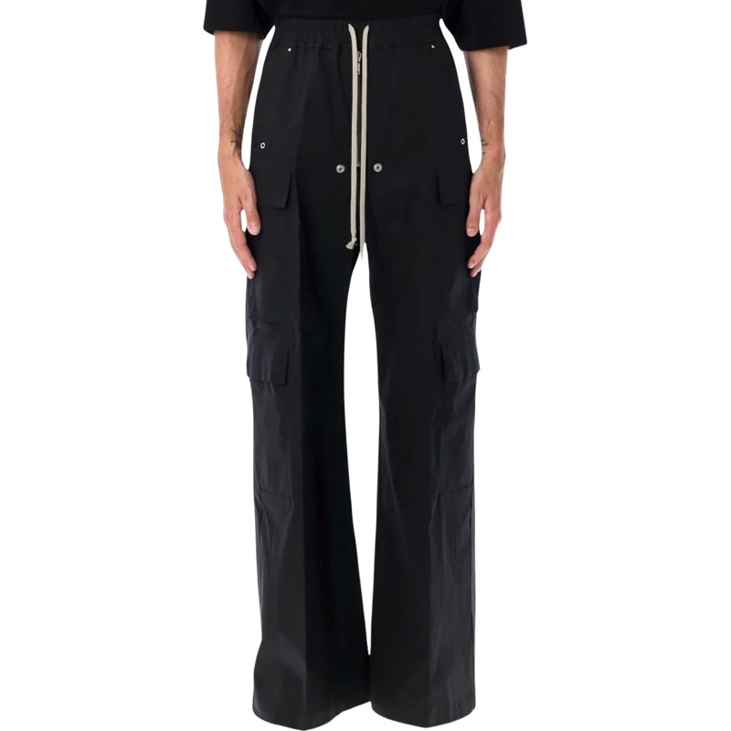 Rick Owens Pantalon Cargobelas Black Oplin Pants Black