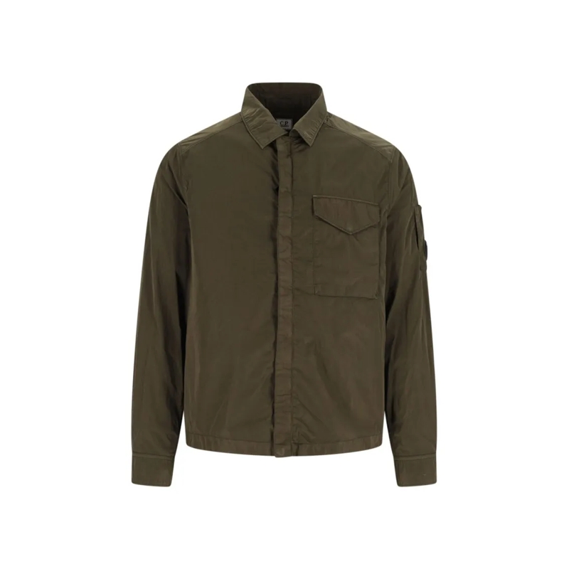 CP Company Overhemd Logo Shirt Jacket – Green Green