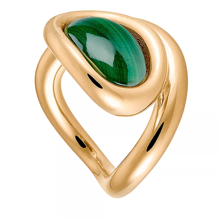 Charlotte Chesnais Neo Turtle Small Ring Vermeil & Malachite 