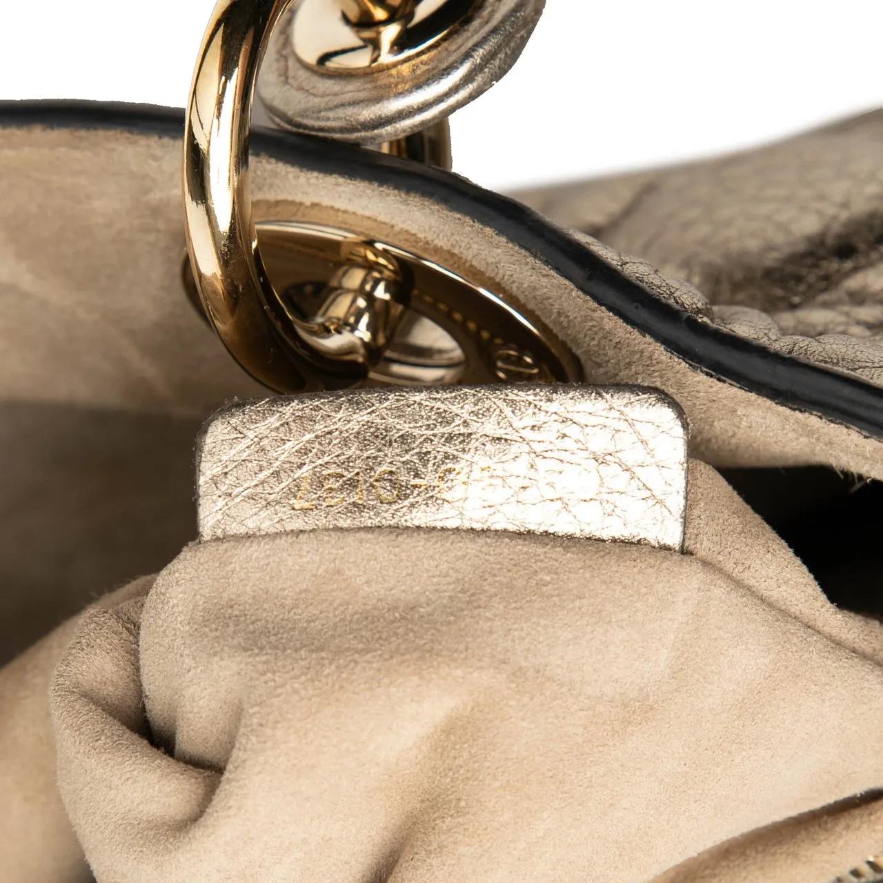 Thumbnail - Christian Dior Hobo Bags - Medium Metallic Grained Calfskin Cannage Supple La - Gr. unisize - in Gold - für Damen