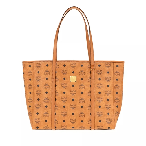 MCM Toni Visetos Shopper Medium Cognac Shopping Bag