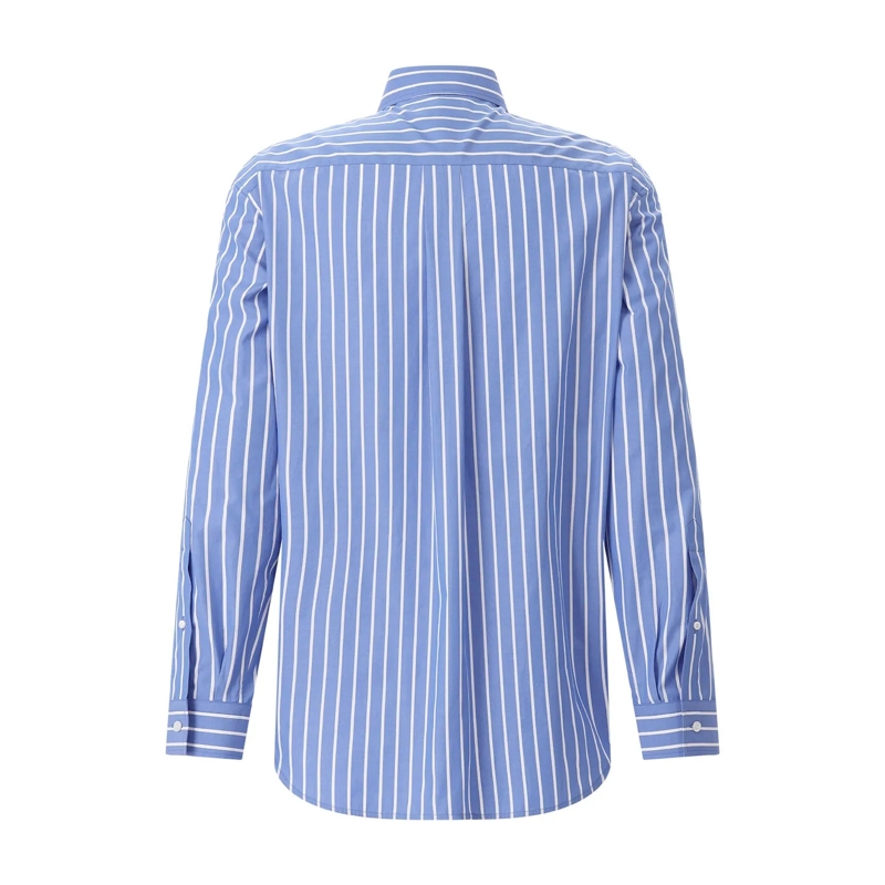 Balenciaga Hemd Gestreiftes Hemd mit Logo blau(Image 2)