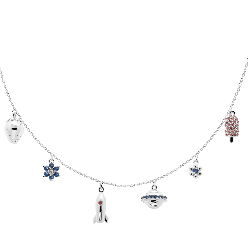 PDPAOLA Mittellange Halskette 925er Sterlingsilber Halskette silber