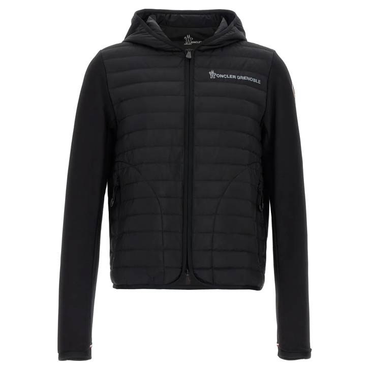 Hoodie Moncler Jacke Schwarz Moncler Feather-Padded Cotton Blend