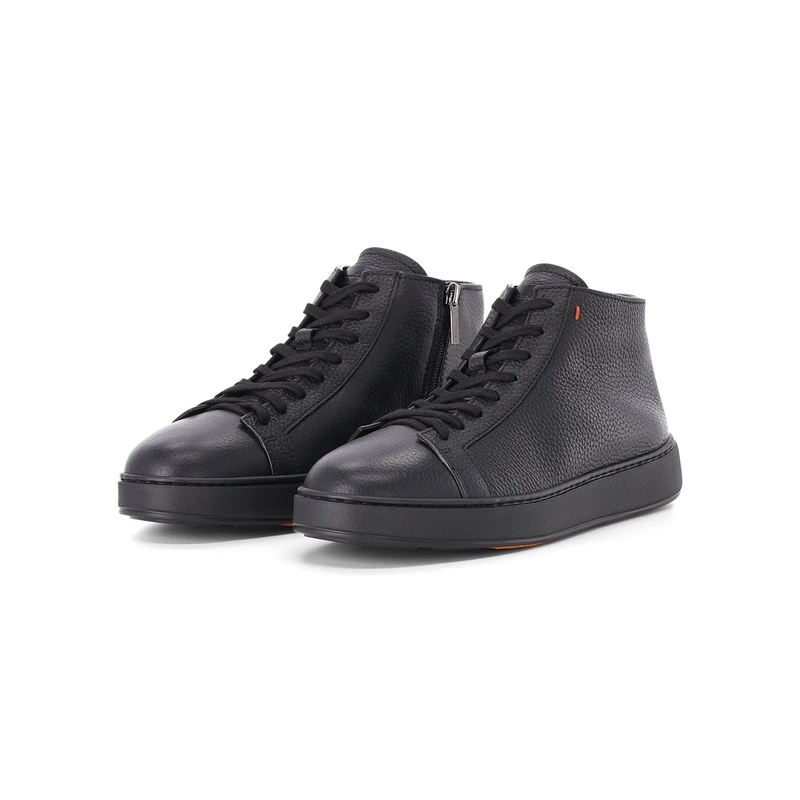 Santoni Schuhe Hohe Sneaker aus Leder schwarz