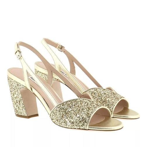 Miu Miu Glitter Sandals Gold Sandale