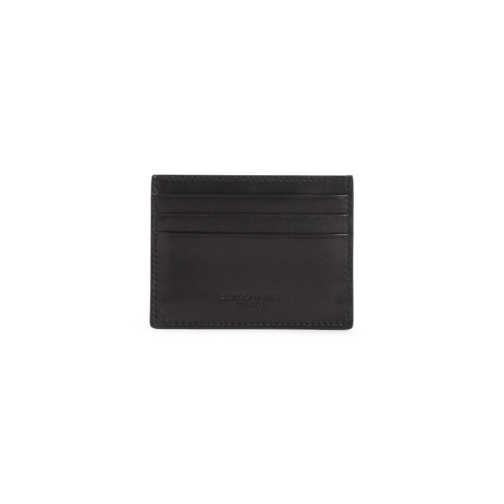 Giorgio Armani Black Lamb Leather Credit Card Holder Black Portemonnee