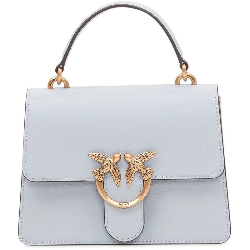 Pinko Tote Borsa Love One Top Handle con Patta e Manico hellblau