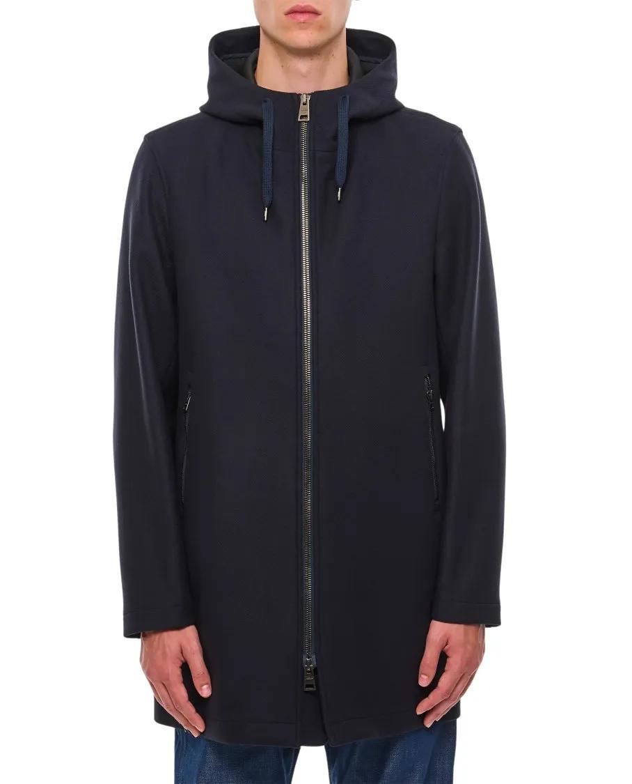 Herno - Black Hooded Parka - Größe 52 - blau