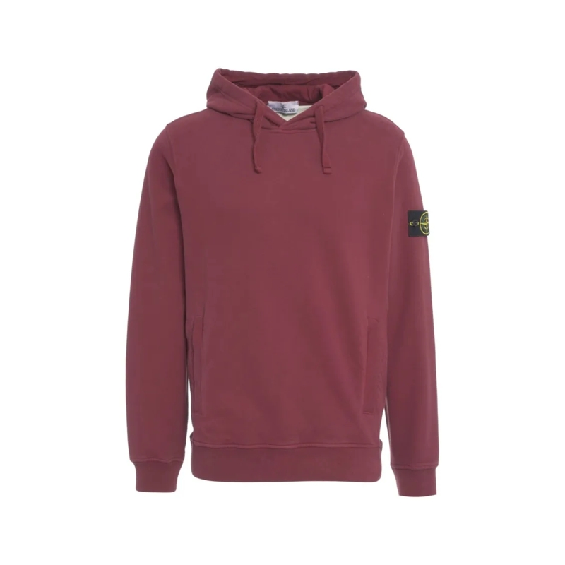 Stone Island  Hooded Sweatshirt With Logo Burgundy