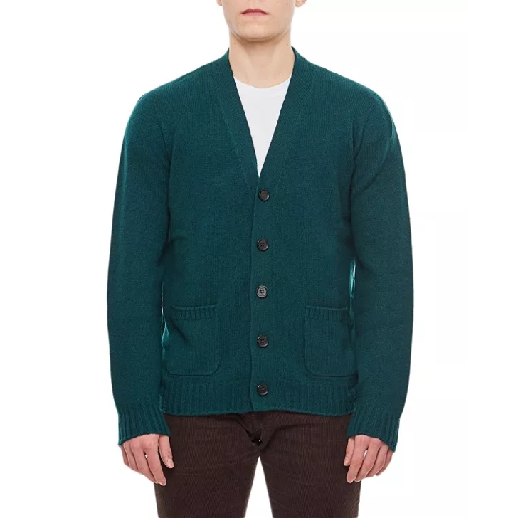 Drumohr Wool Cardigan Sweater Green