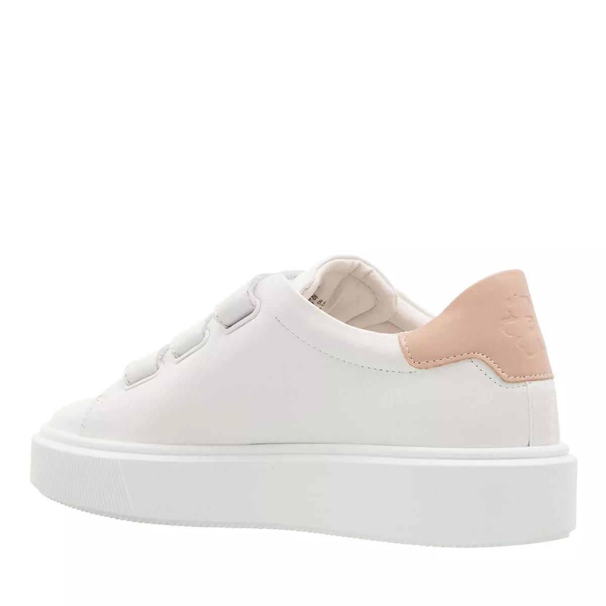 KENZO White Leather Velcro Platform Sneakers