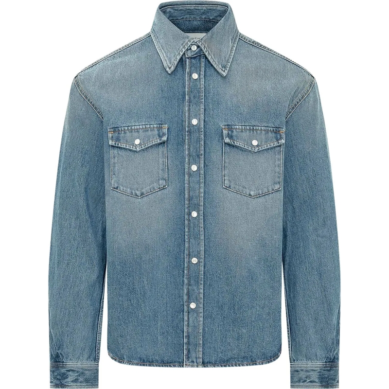 Givenchy Haut décontracté Camicia In Denim Con Tasche blau