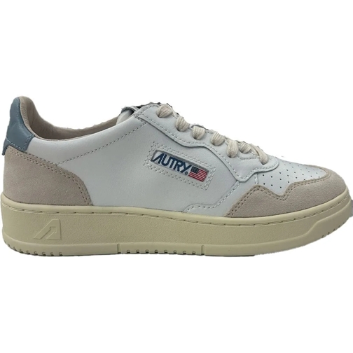 Autry International lage-top sneaker baskets medalist low cuir suede bleu 2 beige