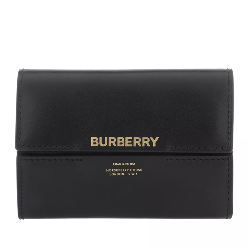 Burberry Wallet Leather Black Portemonnaie mit Überschlag