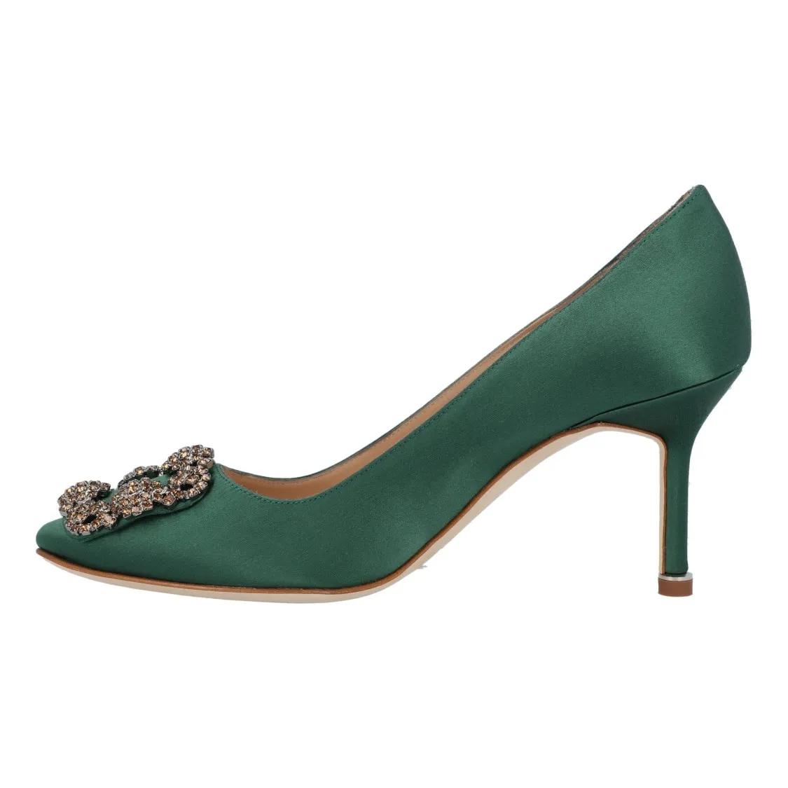 Thumbnail - Manolo Blahnik Hohe Schuhe - Hangisi 070 Pump Green - Gr. 38,5 (EU) - in Grün - für Damen