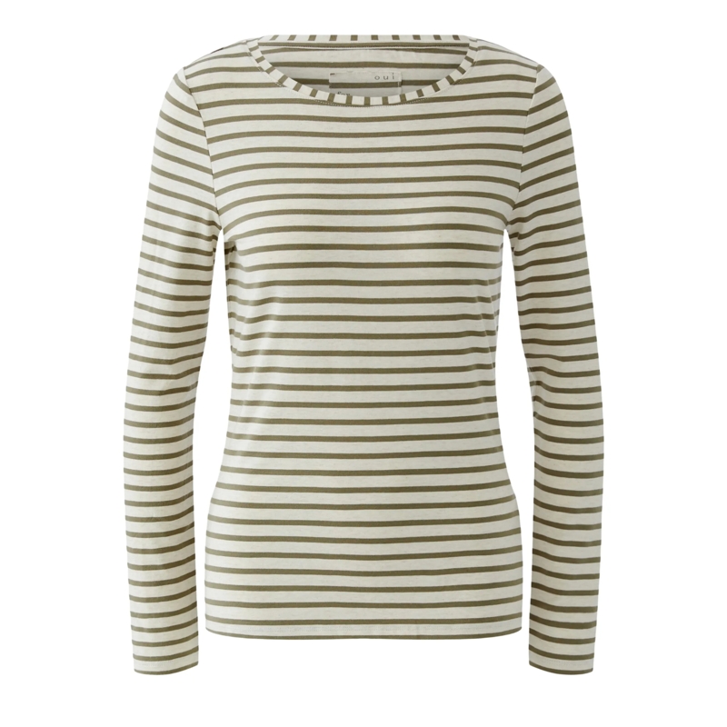 Oui 3/4-Arm-Shirt Langarmshirt SUMIKO grün