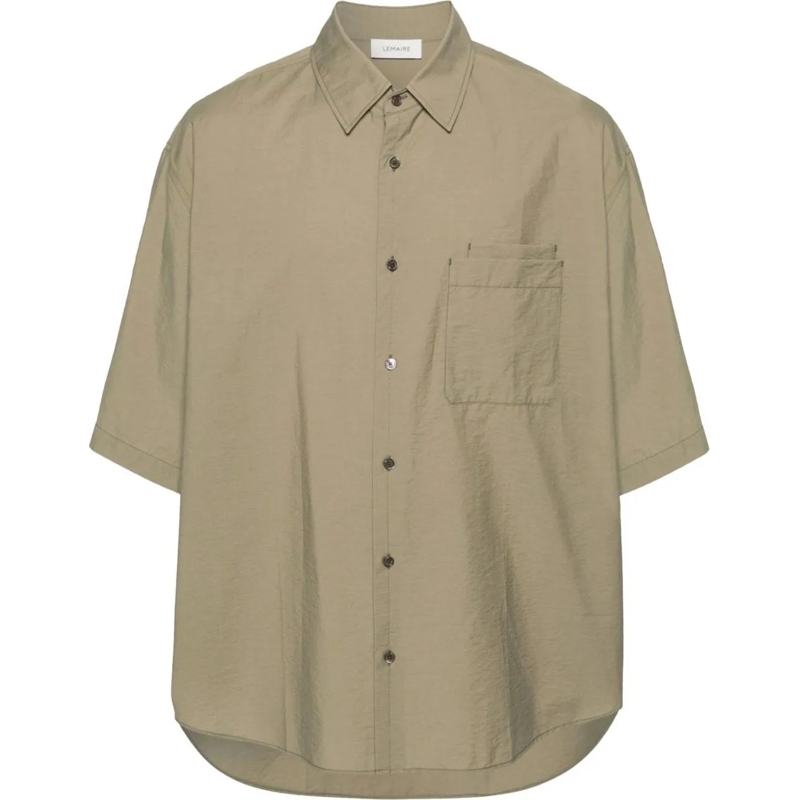 Lemaire T-shirt Double Pocket Shirt Dusty Khaki grün