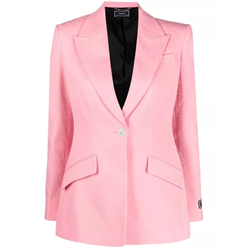 Versace Pink Jacquard Allover Jacket Pink 