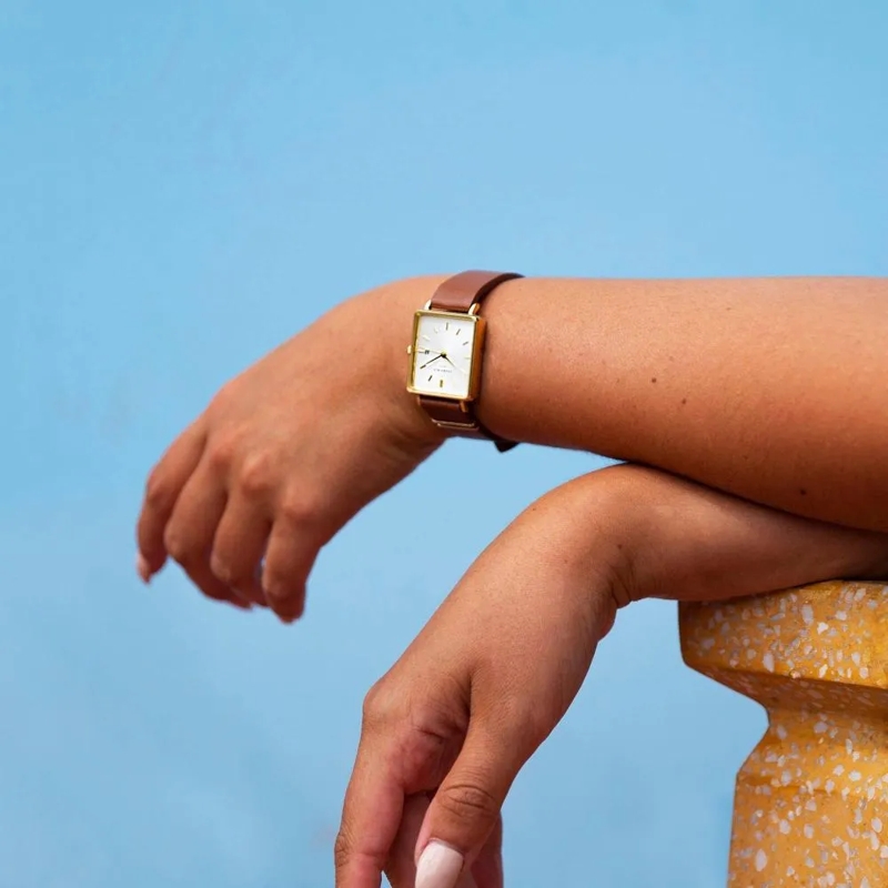 Rosefield Quarzuhr Damenuhr Boxy braun(Image 2)